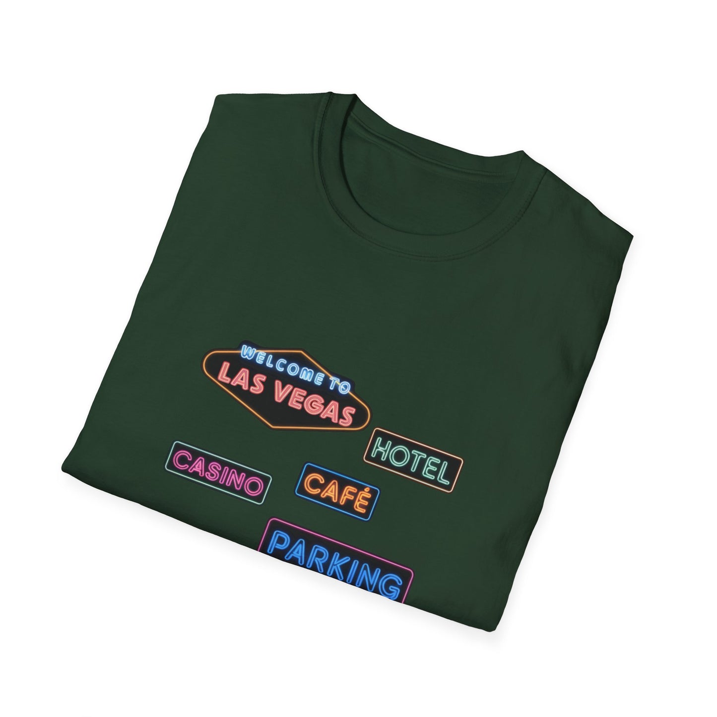 Hotel, Cafe, Casino, Parking - Unisex Softstyle T-Shirt