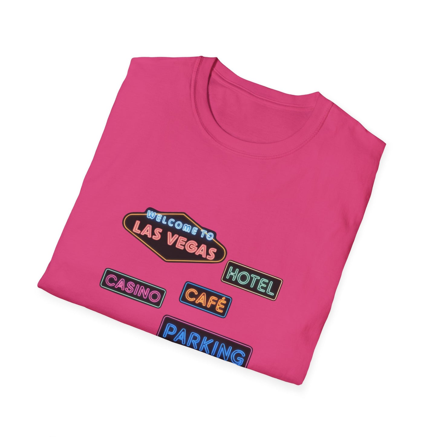 Hotel, Cafe, Casino, Parking - Unisex Softstyle T-Shirt