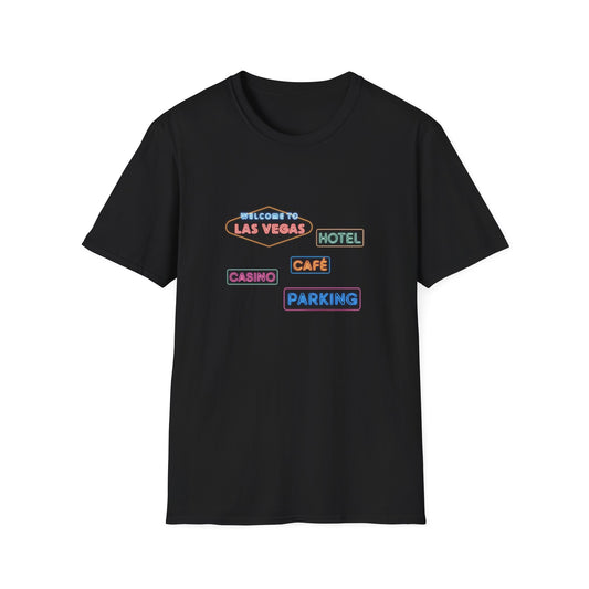 Hotel, Cafe, Casino, Parking - Unisex Softstyle T-Shirt