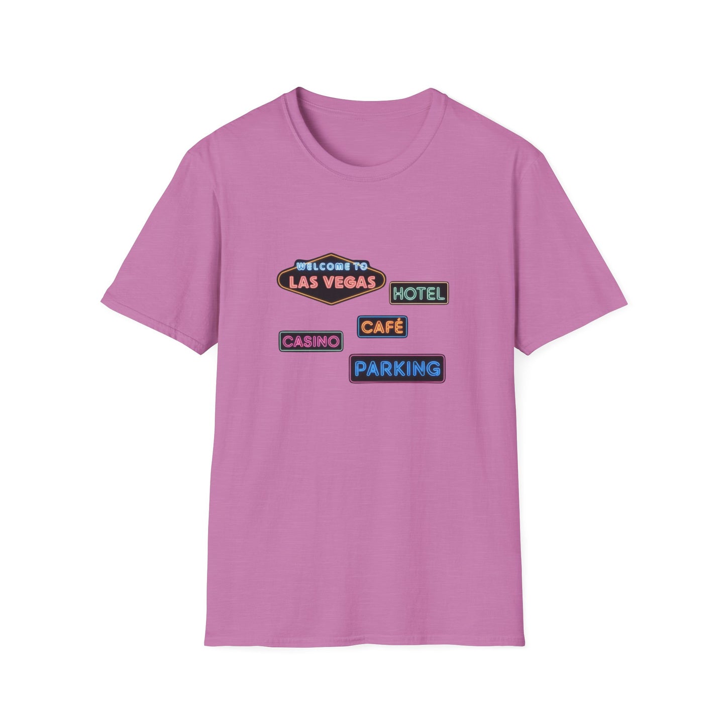 Hotel, Cafe, Casino, Parking - Unisex Softstyle T-Shirt