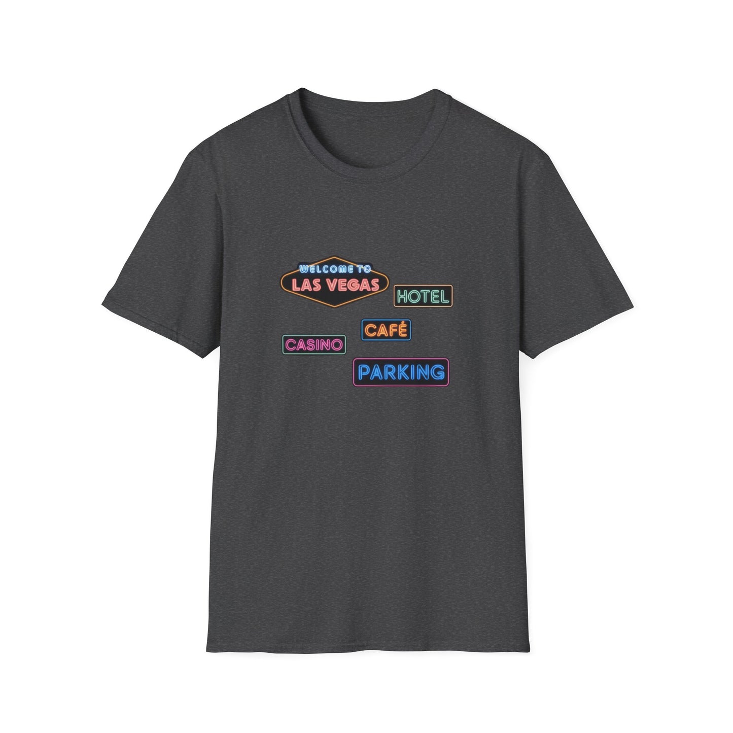 Hotel, Cafe, Casino, Parking - Unisex Softstyle T-Shirt