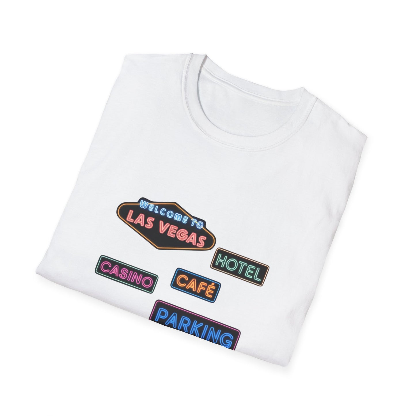 Hotel, Cafe, Casino, Parking - Unisex Softstyle T-Shirt