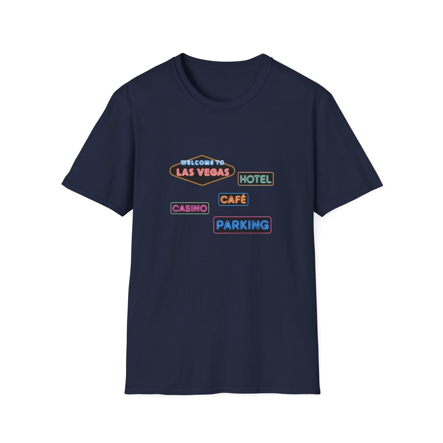 Hotel, Cafe, Casino, Parking - Unisex Softstyle T-Shirt